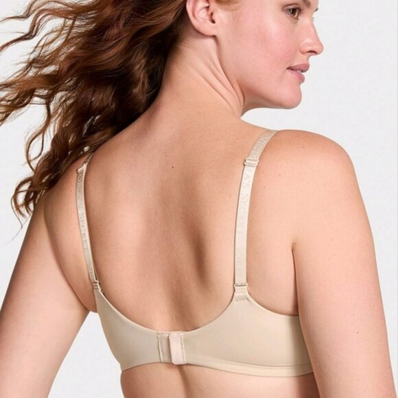 Victoria's Secret Bra Size 32DD Lightly Lined Smooth Demi Beige - Picture 2 of 7